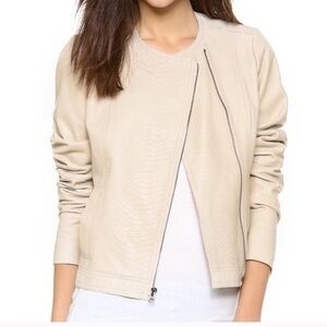 Vince Snakeskin Embossed Leather Jacket